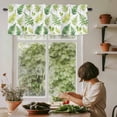 thumbnail image 5 of Leaves Window Valance Curtain Green Theme Rod Pocket Short Curtain for Living Room, Bedroom & Kitchen Window Decor 42x18in, 5 of 8