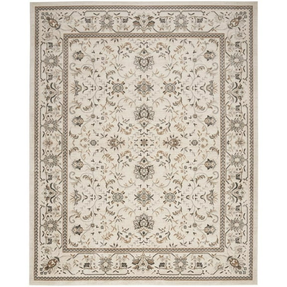 Nourison Serenity Home Vintage Ivory Mocha 5'3" x 7'3" Area Rug (5x7)