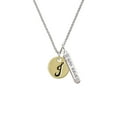 thumbnail image 2 of Delight Jewelry Goldtone Large Disc Letter - J - 3/4'' Silvertone Live the Life You Have Imagined Bar Charm Necklace, 23", 2 of 4
