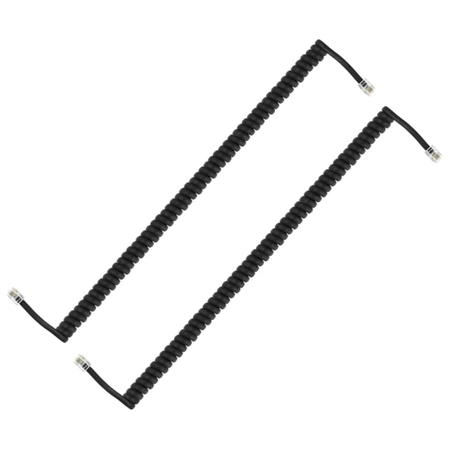Uxcell 2 Pack Phone Cord for Landline, 13.1 Feet(Coiled 1.96 Feet) RJ9/RJ10 4P4C Landline Handset Cord Universal Telephone Phone Cable for Telephone Handset Accessory, Black