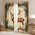 thumbnail image 2 of Homewish Brown Deer Black Out Curtains for Teens,Jungle Wildlife Curtains Pack of 2 (42x63 Each),Tree Leaves Bedroom Curtains,Luxury Bedroom Decor, 2 of 6