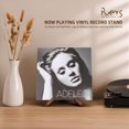 thumbnail image 2 of Now Playing Vinyl Record Rack, Wooden Display Vinyl Holder Stand, Retro Now Spinning Record Accessory - Rustic Brown, 2 of 3