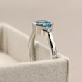 thumbnail image 4 of Real Swiss blue topaz anniversary ring,sterling silver,asscher cut ,November birthstone ring, 4 of 5