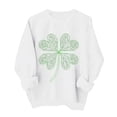 thumbnail image 1 of Chandail de la Saint-Patrick pour Femmes, chandail à Manches Longues et Col Rond, Coupe Ample Décontractée, Imprimé, 95 % Polyester 5 % Spandex, 1 of 7