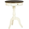 thumbnail image 1 of HOMCOM Table Basse Rétro, Table d'Appoint avec Tiroir, Plateau Rond pour Salon, Chambre, Blanc, 1 of 10