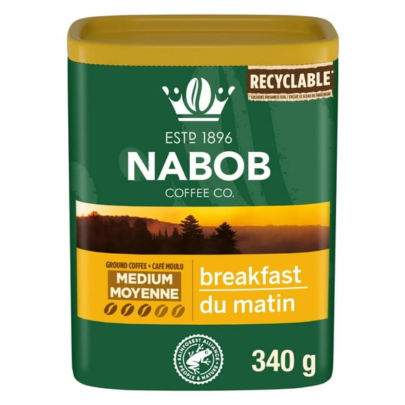 NABOB Breakfast Blend Medium Ground Coffee, 340g/11.9 oz