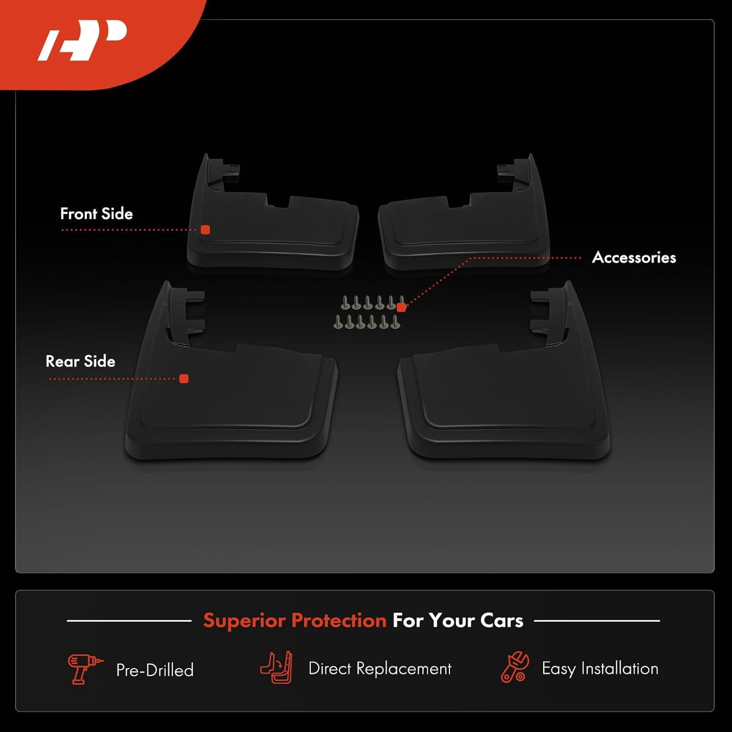 A-Premium Splash Guards Mud Flaps Mudflaps Molded Replacement for Ford F-150 F150 2015-2019 Without Factory Fender Flares Front and Rear 4-PC Set