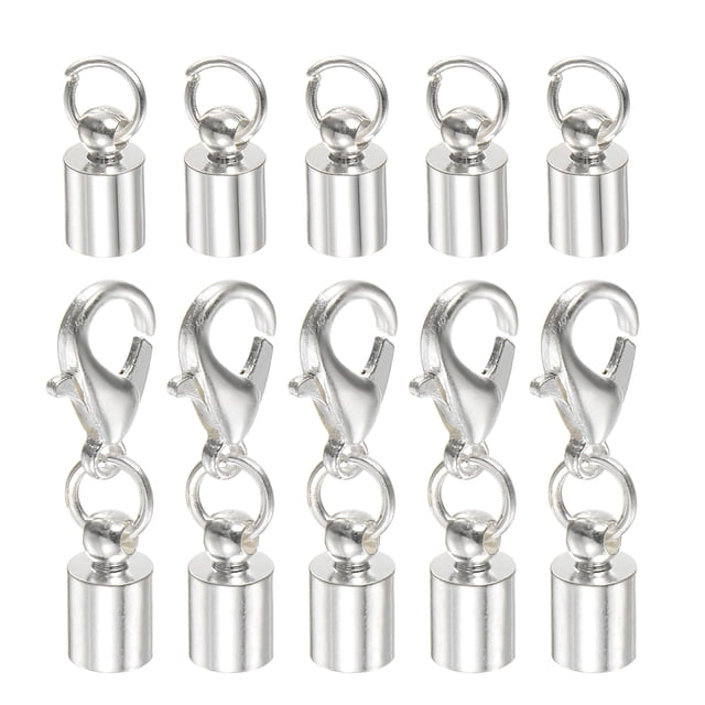 5uds Cordón Extremo Tapa 4.5mm ID Langosta Garra Cierre Extremo Tapas para Bricolaje Pulseras Collares Platino Unique Bargains