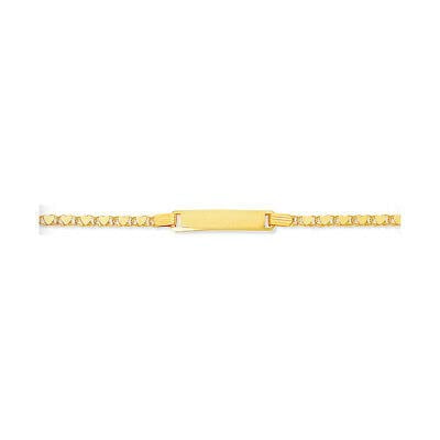 JewelStop 14k Yellow Gold Engravable Hearts ID Bracelet - 6", 3.1gr.