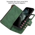 thumbnail image 5 of Wallet Case Compatible with iPhone 11 Pro,[6 Card Slots] [Wrist Strap] [Stand Feature] Detachable 2 in 1 Magnetic Zipper Leather Slim Cover Case for iPhone 11 Pro,5.8 inch Green, 5 of 14