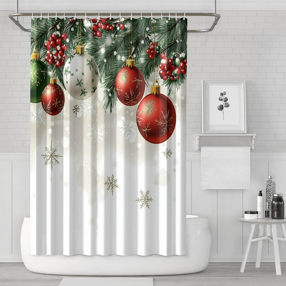 Christmas Shower Curtain,Welcome Christmas Snowflake Bathroom Curtain Elegant Bathroom Curtains for Apartment Bathroom Decor Christmas