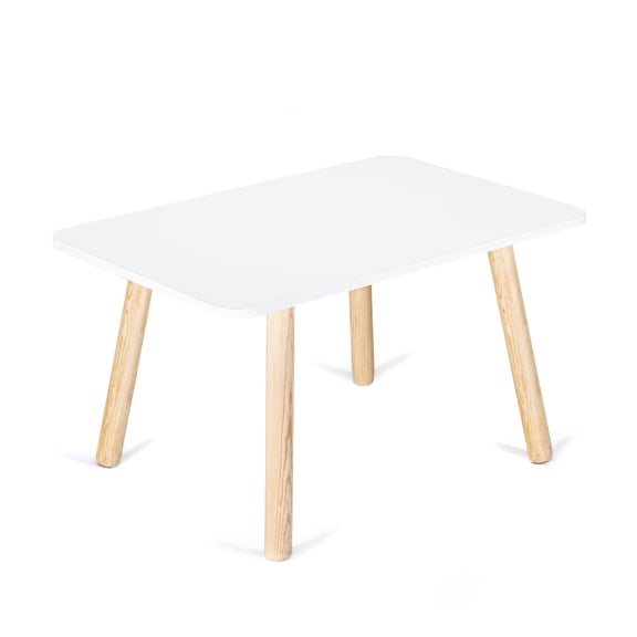 Mesa Rectangular Amplia De Madera Para Niños Y Niñas Duduk Duduk Mesa Natura Infantil Rectangular Blanca
