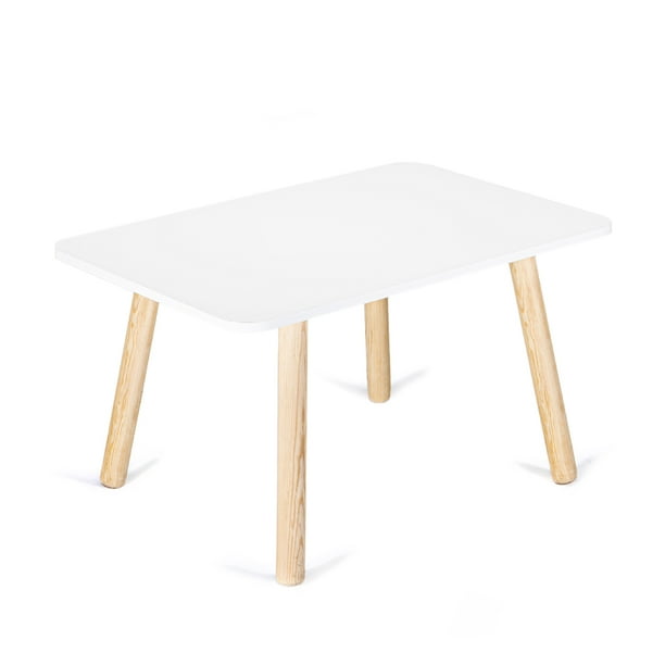 Mesa Rectangular Amplia De Madera Para Niños Y Niñas Duduk Duduk Mesa Natura Infantil Rectangular Blanca