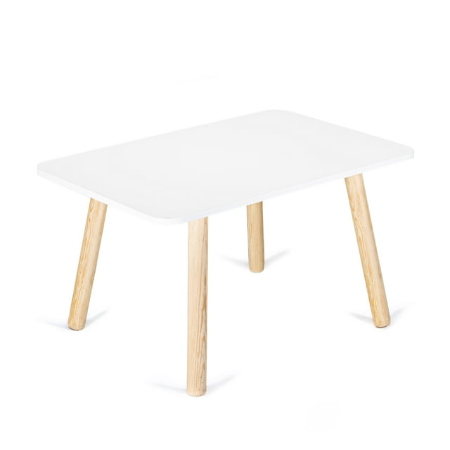 Mesa Rectangular Amplia De Madera Para Niños Y Niñas Duduk Duduk Mesa Natura Infantil Rectangular Blanca
