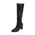 thumbnail image 2 of Botas cálidas de otoño e invierno, punta estrecha, tacones altos gruesos y botas finas hasta la rodilla para mujer Wmkox8yii  hfjk998, 2 of 5