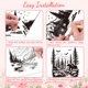 thumbnail image 2 of Rub on Transfer Decal Sticker for Furniture Craft Decor 6"x12" Black and White Wildlife 3Pcs Waterproof UV DTF Transfer for Farmhouse Drawer Dresser Glass Porcelain Wood Plastic Window, 2 of 5