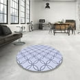 thumbnail image 4 of Ahgly Company Machine Washable Indoor Round Transitional Lavender Blue Area Rugs, 6' Round, 4 of 7