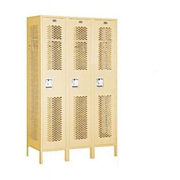 Salsbury Industries 81368TN-U 18 inch D Extra Wide Vented Metal Locker-Single Tier-3 Wide-Tan-Unassembled
