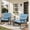 Blue, variant on Outdoor Conversation Set of 3, Outdoor Patio Bistro Chair Set with Cushions & Coffee Table, All Weather Wicker Patio Furniture Set, Ideal for Patio, Poolside, Yard, Deck, Coffee Bar