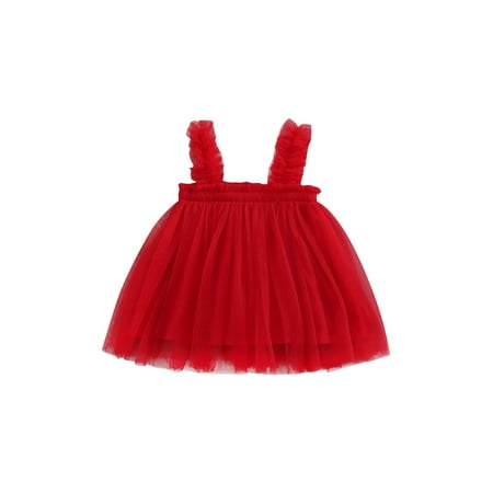

Listenwind Toddler Baby Girl Tulle Tutu Dress Strappy Princess Dresses Summer Sundress