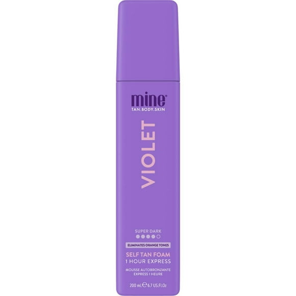 Minetan Violet Self Tanning Foam | Color Base Tan Collection - Rich Dark Brown Bronze Glow, 1 Hour Instant Express, Face & Body Fake Sunless Tanner Mousse, For All Skintones, 6.7 Fl Oz