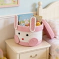 thumbnail image 1 of Cesta de almacenamiento con forma de conejo y tapa | Cesta de cuerda tejida a mano | Organizador decorativo de poliéster para el hogar, Pascua y la habitación de los niños, 1 of 6