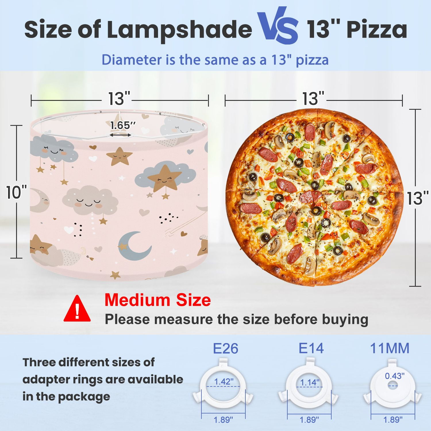 Boho Lampshades 2 Pack Cute heavenly seamless Cartoon baby print sleeping moon 13"x13"x10" Light Shade for Table Lamps Floor Lamps Drum Lamp Shades Lampshade Replacement Easy Assembly