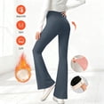 thumbnail image 4 of Floleo Girls Winter Fleece Lined Flare Yoga Pants High Waisted Stretchy Thermal Leggings Casual Activewear for School Daily Wear and Sports Activities, 4 of 9