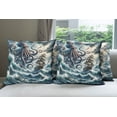 thumbnail image 5 of Ambesonne Nautical Throw Pillow Cover Pack of 4, Fantasy Sea World Kraken, 4 Pcs-24" x 24", Teal Mauve, 5 of 5