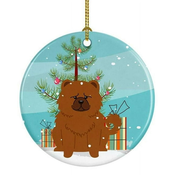Carolines Treasures BB4267CO1 Merry Christmas Tree Chow Chow Red Ceramic Ornament