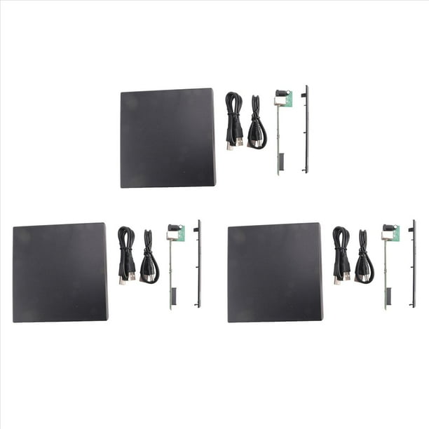 3Conjunto Caja de DVD Externa de 12,7Mm Caja de DVD/CD-ROM Externa USB 2,0 para Ordenador Portátil PC de Escritorio Unidad de Disco Óptico A