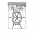 thumbnail image 2 of Nautical Bedding Set with Sheet & Covers, Illustration of a Wooden Ship Wheel over White Backdrop Sail Exploring Ocean Theme, Printed Bedroom Decor 2 Shams, 4 Sizes, Blue White, by Ambesonne, 2 of 3