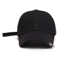 thumbnail image 2 of Vintage Cotton Adjustable Baseball Cap Men and Women for Sun for Protection Black Hip Hop Long Strap Dad Hat with Metal, 2 of 4