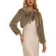 thumbnail image 1 of CHAQUETA CORTA DE FALSO PELO PARA MUJERES INSPIRADA EN CHIC, CON LAZO EN LA PARTE DELANTERA, ABRIGO ESPELUZANTE L COLOR CAQUI OSCURO, 1 of 6