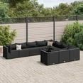 thumbnail image 1 of vidaXL Ensemble de Canapé de Jardin 10 Pcs avec Coussins en Poly Rotin Noir, 1 of 5