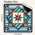 thumbnail image 2 of Mahjong Mat 31.5" x 31.5" Nautical Compass Anchor Blue Red Stripes Non-Slip Noise Reduction Mahjong Tiles Table Cover for Dominoes Poker Card Board and Tile Games, 2 of 6