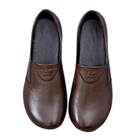 

Wazshop Womens Loafers Soft Sole Flats Non-slip Moccasins Lightweight Slip On Comfort Shoes Ladies Casual Shoe Flat Classic Brown 6