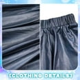 thumbnail image 5 of Baisdan Metallic Mini Skirt Shiny Pleated Skirts Rave Outfit Costume for Women, Black, L, 5 of 9