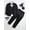 Black, variant on Boys Satin Modern Geometric Jacquard Woven 3-Piece Suit Set with Bow Tie - Black, 5-6Y