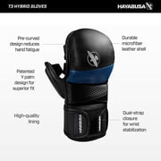 Hayabusa T3 7oz Hybrid Mixed Martial Arts Gloves, White/Grey Medium