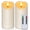 Ivory, variant on Homemory Flameless Pillar Candles Outdoor Waterproof Flickering LED, Battery Operated, Remote, Timer, Ivory Plastic, Set of 2, 6 Inch