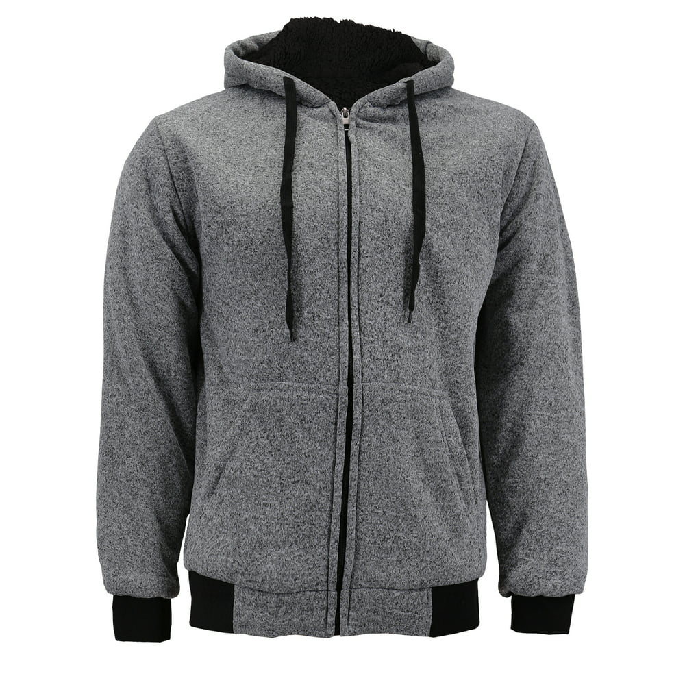 VKWEAR - Men's Premium Athletic Soft Sherpa Lined Fleece Zip Up Hoodie ...
