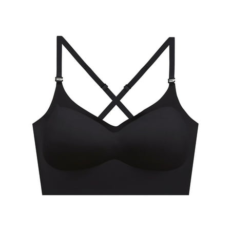 XFLWAM Bra for Women Lightly Padded Full Figured Coverage Bra Clear Back Multiway Criss Cross Straps Backless Brassiere