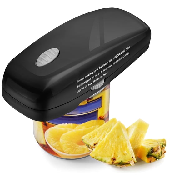 Auto Electric Can Opener,Smooth Edge,Hands-Free,Battery Operated,Great for Seniors with Arthritis,Black