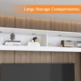 thumbnail image 6 of KULAGAGA Modern Media Entertainment Center, High Gloss TV StandBookcase Set Storage Cabinet with Doors for Living Room,White, 6 of 7