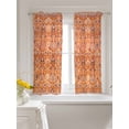 thumbnail image 3 of Boho Orange Curtains 54 Inch Length,Sheer Curtains for Bedroom Living Room Window Country Style Bohemian Floral Retro Tribal Rod Pocket Drapes Kitchen Curtains Small Half Window 42"x54" 2 Panels, 3 of 6