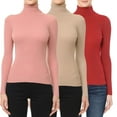 thumbnail image 4 of Ambiance Apparel #65660 Turtle Neck Ribbed Long Sleeve Sweater Top, 4 of 4
