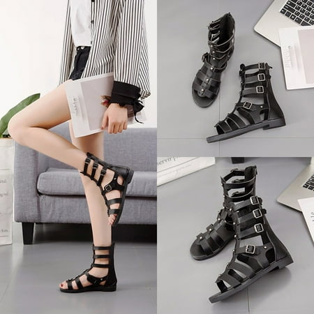 

VKEKIEO Peep Toe Summer Sandals For Women High Heel Platform Black
