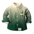 thumbnail image 6 of St. Patrick's Day Shirts Boys Girls Lapel Button Down Long Sleeve Print Tops Holiday Casual Stylish Cardigan (7-8 Years, Beige-G), 6 of 7