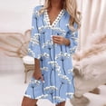 thumbnail image 1 of SMihono Robe d'Été pour Femmes Grande Taille Mode d'Été pour Femmes Manches Mi-Longues Imprimée Camisole à Col en V Bretelles Robe Chandail, 1 of 5